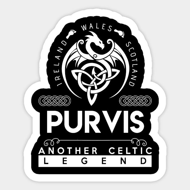 Purvis Name T Shirt - Another Celtic Legend Purvis Dragon Gift Item Sticker by harpermargy8920